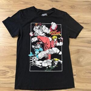 Black Street Fighter video game graphic tee big print size small